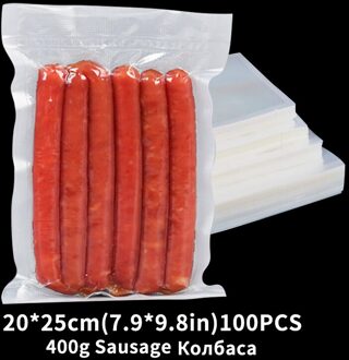 100 Stks/partij Vacuüm Zakken Voor Voedsel Bpa-vrij Opslag Film Verwarmd & Diepvrieszakjes Keuken Food Grade Verpakking Zak voor Vacuüm Sealer 20-25cm100pcs