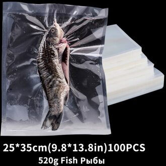 100 Stks/partij Vacuüm Zakken Voor Voedsel Bpa-vrij Opslag Film Verwarmd & Diepvrieszakjes Keuken Food Grade Verpakking Zak voor Vacuüm Sealer 25-35cm100pcs