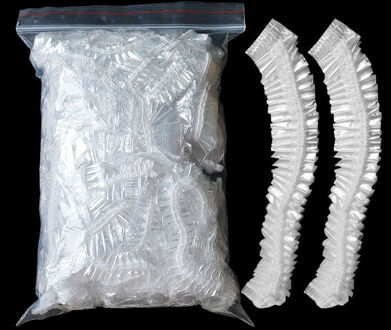 100 Stks/partij Wegwerp Douche Caps Helder Spa Kapsalon Hotel One-Off Baden Elastic Douche Hoed Badkamer Producten Bad motorkap wit