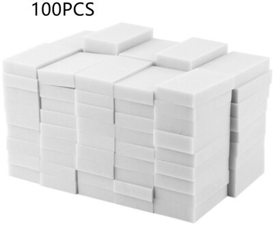 100 Stks/partij Wit Magic Sponge Eraser Multifunctionele Reiniger Melamine Spons Voor Keuken Badkamer Schoonmaken 100x60x15mm 100stk
