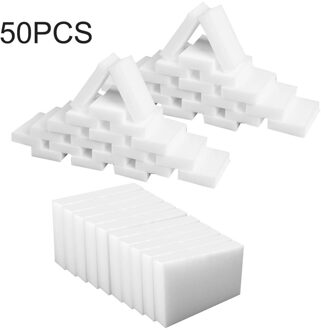 100 Stks/partij Wit Magic Sponge Eraser Multifunctionele Reiniger Melamine Spons Voor Keuken Badkamer Schoonmaken 100x60x15mm 50stk