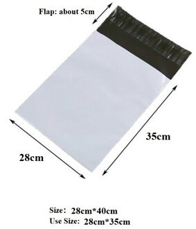 100 Stks/partij Witte Koerier Zak 28 Cm * 40 Cm Express Envelop Opslag Tassen Mail Bag Zelfklevend Seal Plastic verpakking Pouch