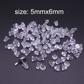 100 stks Pruim Vorm Clear Zachte Siliconen Rubber Oorbel Rug Plug Cap Haken Stoppers Oor Post Noten DIY Sieraden Oorbel Accessoires Rood