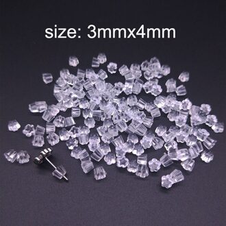 100 stks Pruim Vorm Clear Zachte Siliconen Rubber Oorbel Rug Plug Cap Haken Stoppers Oor Post Noten DIY Sieraden Oorbel Accessoires wit