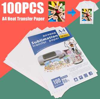 100 Stks/set A4 Sublimatie Transfer Papier Warmte Thermische Transfer Printing Paper Stickers Voor T-shirt Cap Mok Cup