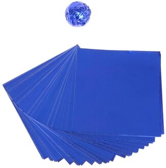 100 Stks/set Aluminiumfolie Snoep Pakket Papier Chocolate Candy Diy Pakket Papier Kunst Ambachten Papier 10X10cm E5M1 diep blauw