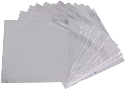 100 Stks/set Aluminiumfolie Snoep Pakket Papier Chocolate Candy Diy Pakket Papier Kunst Ambachten Papier 10X10cm E5M1 Zilver