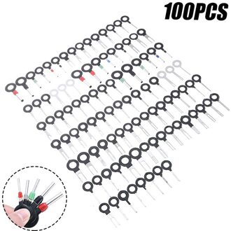 100 Stks/set Auto Terminal Removal Tool Draad Plug Connector Extractor Puller Release Pin Extractoren Voor Auto Plug Reparatie Handgereedschap