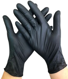 100 stks/set Huishoudelijke Schoonmaakmiddelen Wassen Wegwerp Monteur Handschoenen Zwarte Nitril Laboratorium Nail Art Anti-Statische Handschoenen XL