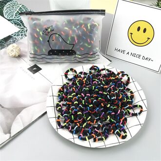 100 Stks/set Kleurrijke Elastische Haarbanden Touw Kinderen Paardenstaart Houder Rubber Hoofdband Kinderen Haaraccessoires 7