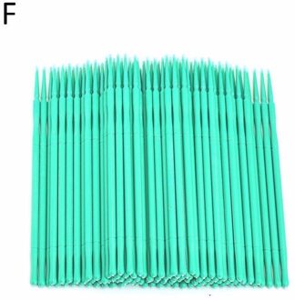 100 Stks/set Kleurrijke Tand Applicator Borstels Dental Micro Brush Disposable Materialen Mascara Wands Wimpers Cosmetische Penselen licht groen (M)