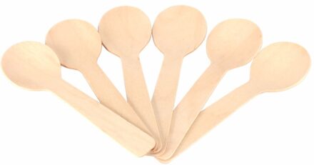100 Stks/set Mini Wegwerp Houten Lepel Ijs Lepel Hout Dessert Scoop Westerse Bruiloft Servies Keuken Tool