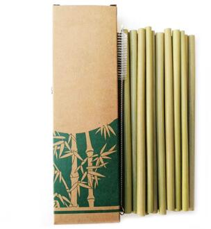 100 Stks/set Tarwe Drinken Schoonmaken Rietjes Afbreekbaar Milieuvriendelijke Biologische Bamboe Rietjes Keuken Bar Gadgets 12stk bamboo