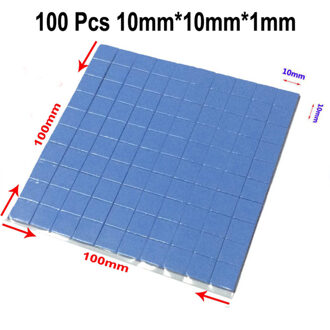 100 stks/set Thermal Pad GPU CPU Heatsink Cooling Geleidende Siliconen Pad 10mm * 10mm * 1mm Grootte voor Laptop Notebook