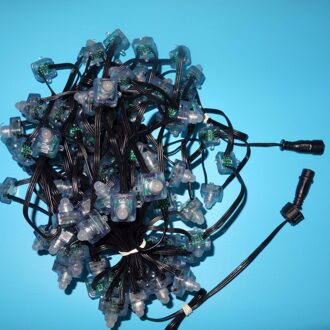 100 stks/set vierkante DC12V adresseerbare WS2811 led smart pixel knooppunt RGB full kleur; alle ZWARTE 18AWG) draad, IP68; met 13.5mm pigtail