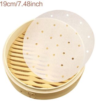 100 Stks/zak 7.5/9 Centimeter Lucht Friteuse Stoomboot Liners Premium Geperforeerde Houtpulp Papers Non-stick Stomen Mand mat Bakken Cookin 7.5 in