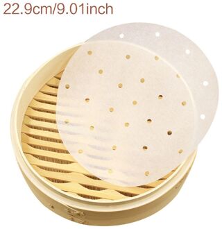100 Stks/zak 7.5/9 Centimeter Lucht Friteuse Stoomboot Liners Premium Geperforeerde Houtpulp Papers Non-stick Stomen Mand mat Bakken Cookin 9 in