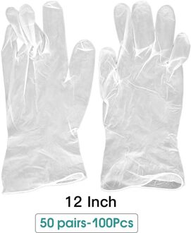 100 Stks/zak Disposabletransparent Pvc Handschoenen Schotel Wassen Schoonmaken Hand Care Keuken Handschoenen Universele Voor Thuis Keuken Gereedschap 12 duim
