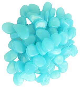 100 Stks/zak Lichtgevende Stenen Decoratieve Steentjes Glow In The Dark Tuin Loopbruggen Path Patio Gazon Yard Decor Aquarium Gloeiende Rotsen blauw