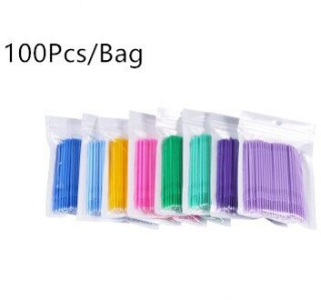 100 Stks/zak Micro Borstel Wegwerp Up Borstels Duurzaam Microbrush Applicator Wimper Extensions Make Up Tool paars 0.15cm