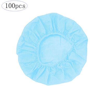 100 Stks/zak Wegwerp Hoofdtelefoon Cover Geweven Oorbeschermer Kussen 10-12 Cm Headset lucht blauw