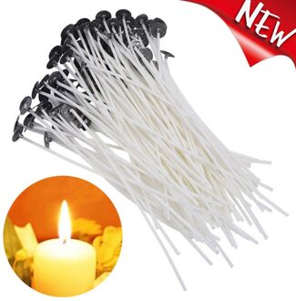 100 Stuk Katoen Kaars Wieken 15Cm Pre-Waxed Voor Kaars Maken, kaars Diy Rookloze Wax Puur Katoen Core Kaars Wieken Voor Party