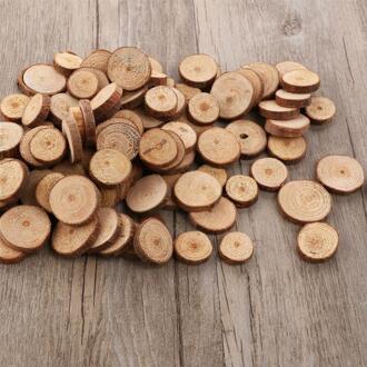 100 stuks 10-30mm Hout Log Plakjes Discs Ronde DIY Ambachten Hout Stuk Foto Prop Handgemaakte Decor Voor wedding Festival Party A3