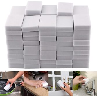 100 Stuks 100*60*20Mm Wit Melamine Spons Magische Spons Gum Voor Keuken Kantoor Badkamer Schoon Accessoire/Dish Cleaning Nano