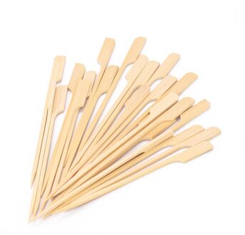 100 stuks 15cm Bamboe Spiesjes Peddel Sticks Voor BBQ Grill Kebab Barbeque Fruit Tandenstokers Feestartikelen Outdoor Gereedschap