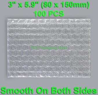 100 Stuks 3 "X 5.9" (80X150Mm) bubble Zakken Glad Aan Beide Zijden Clear Poly Verpakking Plastic Verpakking Enveloppen Zakjes Open Top