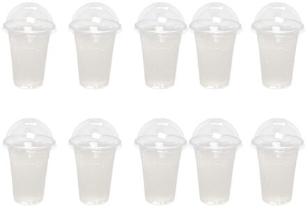 100 Stuks 360Ml Wegwerp Clear Cups Met Een Gat Dome Deksels Voor Thee Fruit Thee Met Covers zoals getoond 2