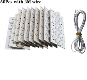 100 Stuks 3V Smd Lamp Kralen Met Optische Lens Fliter Voor 32-65 Inch Led Tv Reparatie Met 2M Draad Led Light Strip Onderdelen Accessoires 50stk
