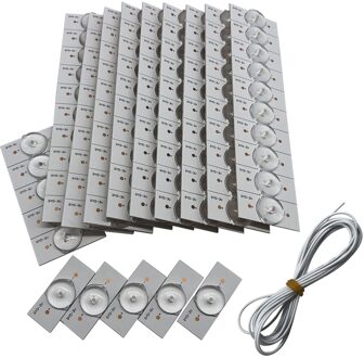 100 Stuks 3V Smd Lamp Kralen Met Optische Lens Fliter Voor 32-65 Led Tv Reparatie Led Light strip Onderdelen Accessoires 100stk met 2M draad