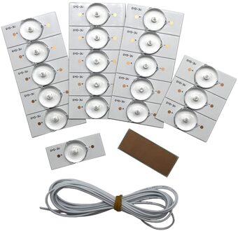 100 Stuks 3V Smd Lamp Kralen Met Optische Lens Fliter Voor 32-65 Led Tv Reparatie Led Light strip Onderdelen Accessoires 20stk met 2M draad