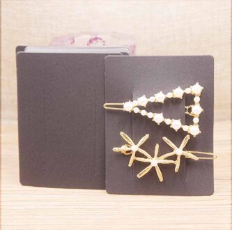 100 Stuks 7*9Cm Wit/Kraft/Zwart Diy Lege Haar Clip Display Card Vrouwen Barrette Producten pakket Kaart