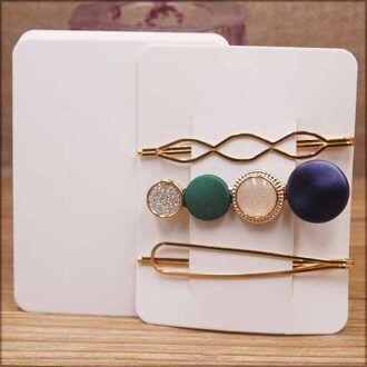 100 Stuks 7*9Cm Wit/Kraft/Zwart Diy Lege Haar Clip Display Card Vrouwen Barrette Producten pakket Kaart