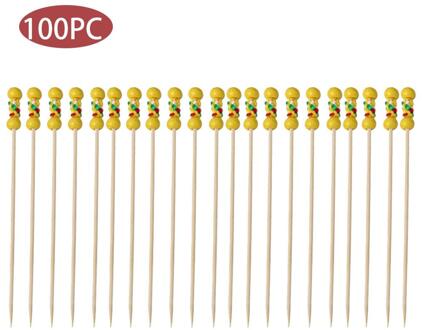 100 Stuks Bamboe Pick Buffet Fruit Vork Party Dessert Stick Pick Spies Voedsel Cocktail Sandwiches Kleine Fruit Vorkjes Sd 4