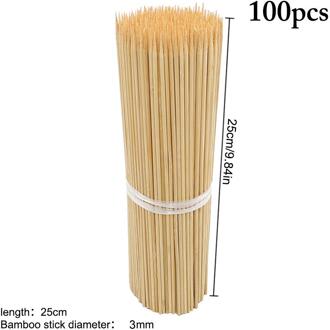 100 Stuks Bamboe Spiesjes Natuurlijke Wegwerp Spies Sticks Kebab Spiesjes Voor Grill Bamboe Vlees Tool Outdoor Bbq Accessoires