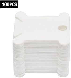 100 Stuks Borduren Floss Craft Draad Spoel Kruissteek Opslag Houder Plastic Naaigaren Board Card Craft Kit 4Cm wit 100stk