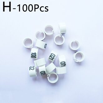 100 Stuks Digitale Identificatie Ring Duif Voet Ring Binnendiameter 8Mm Opening Postduif Postduif Met Woord Voet ring H