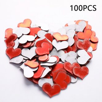 100 Stuks Diy Accessoire Party Gast 2Cm (1.8 In) kleine Hart Sticker Bruiloft Decor Acryl Spiegel Sticker Kid 'S Room rood