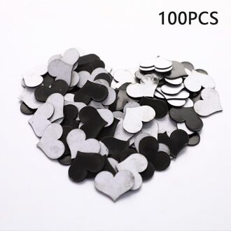 100 Stuks Diy Accessoire Party Gast 2Cm (1.8 In) kleine Hart Sticker Bruiloft Decor Acryl Spiegel Sticker Kid 'S Room zwart