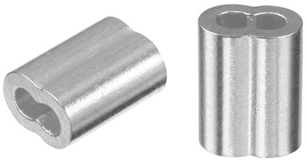 100 Stuks Draad Touw Aluminium Mouwen Clip & 100 Pcs Diameter Wire Rope Aluminium Mouwen