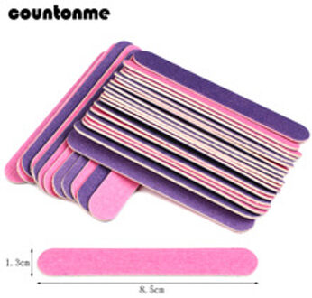 100 Stuks Dubbelzijdig Hout Nagelvijlen Wegwerp Mini Nail Manicure Gereedschap Grit 150/180 85Mm Pedicure Schuren Hout nail Buffer