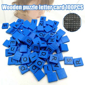 100 Stuks Gekleurde Houten Tegels Complete Set Kleur Ambachten Hanger Spelling Alfabet Nsv