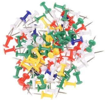 100 Stuks Gekleurde Pushpins Metalen Duim Kopspijkers Kaart Tekening Push Pins Ambachten Office Accessoires Schoolbenodigdheden Briefpapier