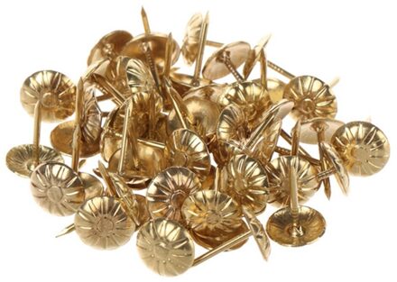 100 Stuks Gold Brass Decoratieve Nails Kopspijkers Toegepast Sieraden Geschenkdoos Tafel Pushpins Meubels Hardware Houtwerk Tool 11X16Mm
