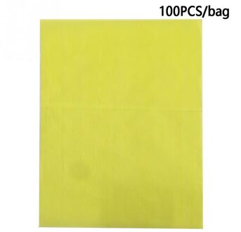 100 Stuks Herbruikbare Home Office Craft Kleurrijke Carbon Papier Een Kant Stof Tekening Transfer A4 Tracing Schilderen Kleur Carbon Papier geel