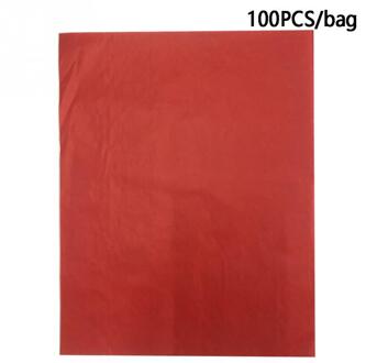 100 Stuks Herbruikbare Home Office Craft Kleurrijke Carbon Papier Een Kant Stof Tekening Transfer A4 Tracing Schilderen Kleur Carbon Papier rood