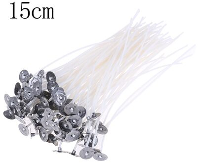 100 Stuks Kaars Wieken Katoen Kern Waxed Lont Met Onderhouder Voor Diy Kaars Maken 100stk 15cm